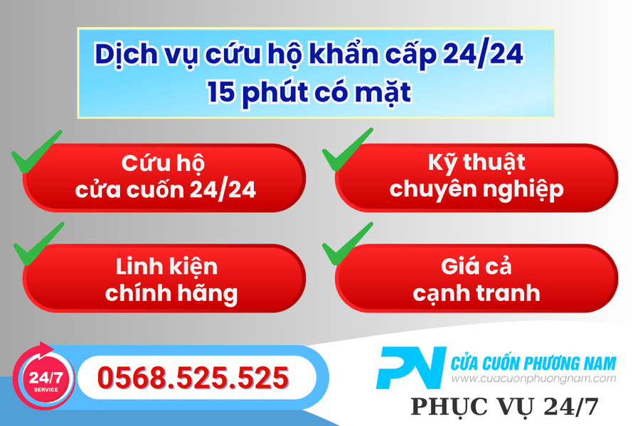 Sửa cửa cuốn Gò Vấp 2424 – Dịch vụ cứu hộ khẩn cấp 15 phút có mặt