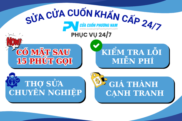 Sửa cửa cuốn 24/7 – Có mặt ngay sau 15 phút gọi